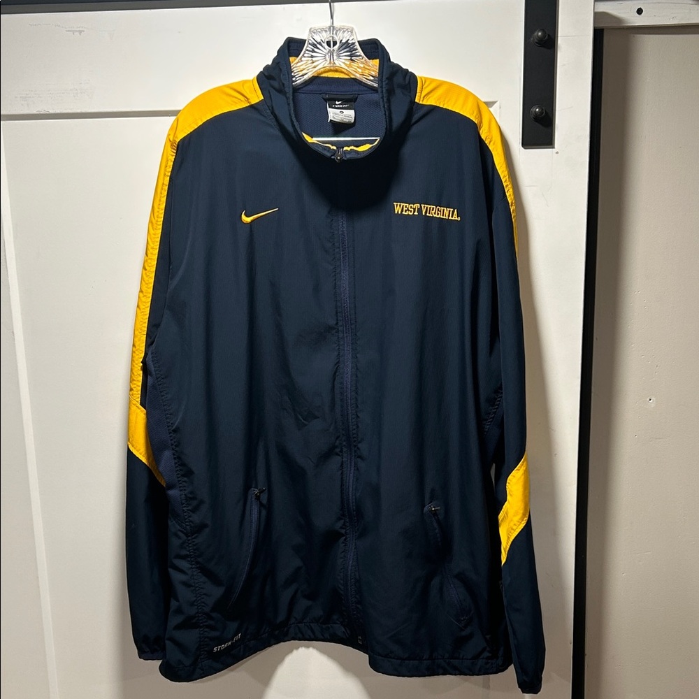 Nike Navy and Yellow West Virginia Lightweight Jacket